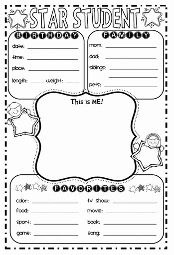 Star Of the Week Printables New Star Student Send Home In Tuesday Folder Have Parents