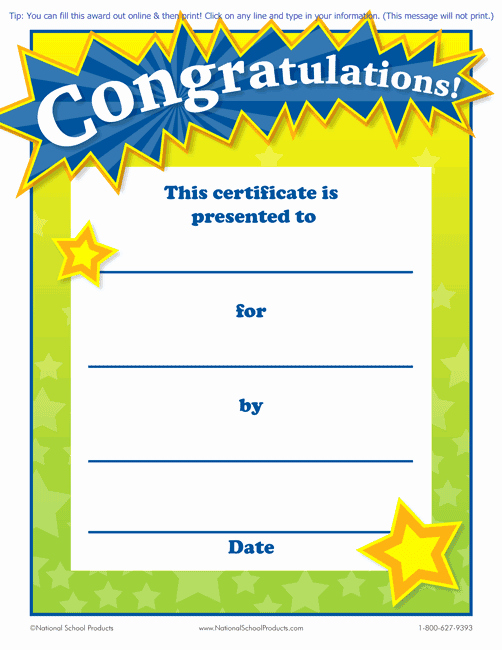 Star Registry Certificate Template Elegant Printable Congratulations Award for Teachers Free