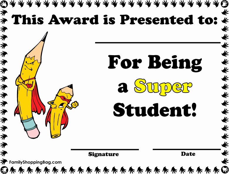 Star Student Award Printable Beautiful Super Student Award