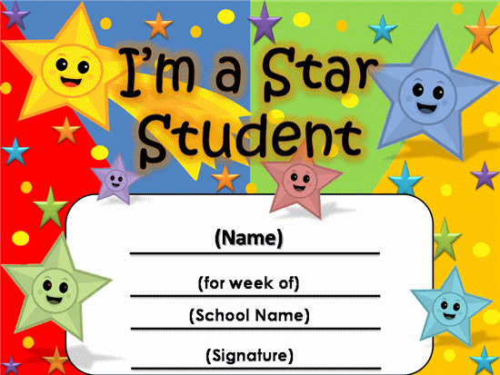 Star Student Award Printable Best Of Student the Week Certificate 2