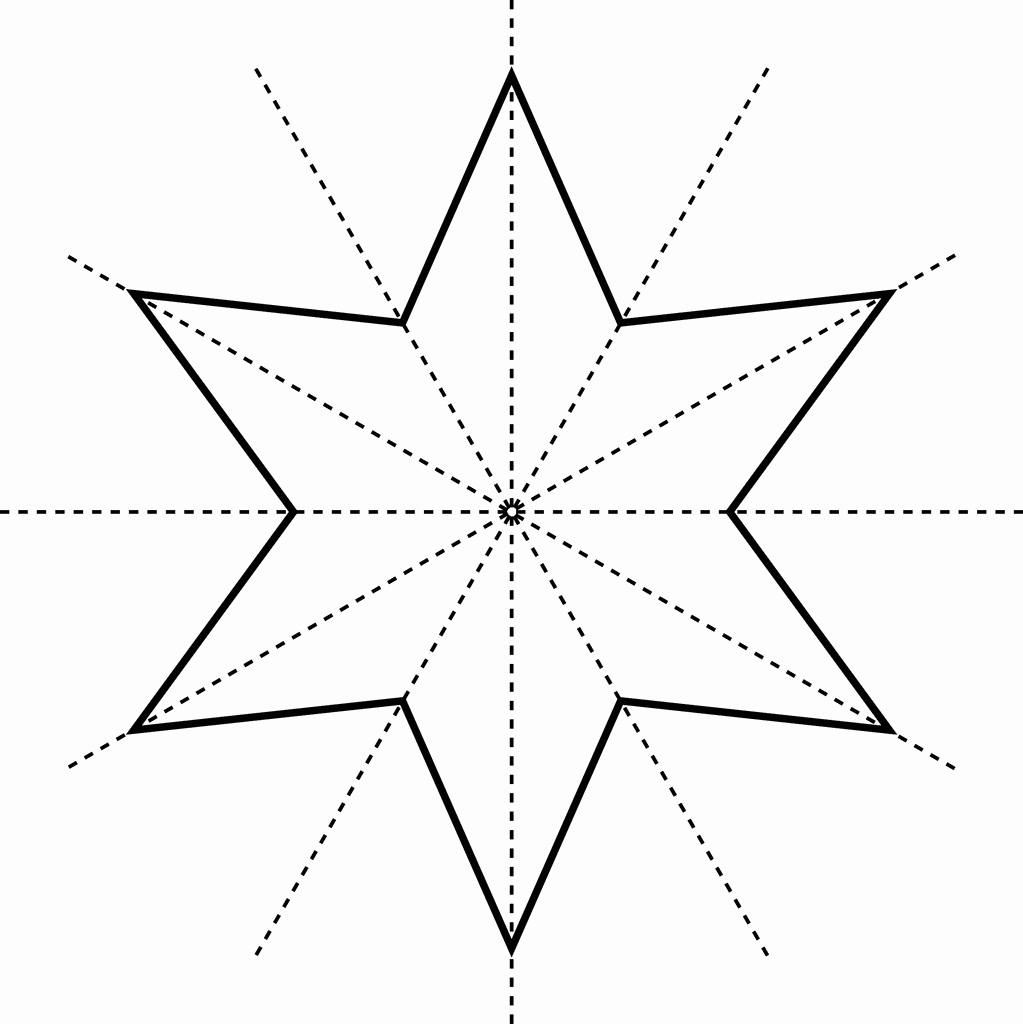 Star Template with Lines Beautiful Star 6 Point