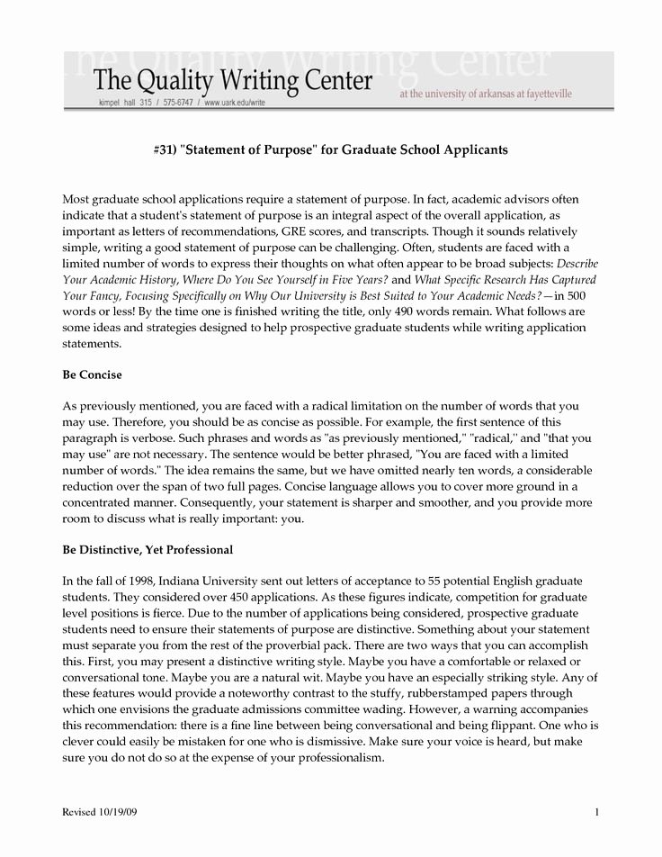 Statement Of Academic Goals Best Of Sample Personal Statements Graduate School