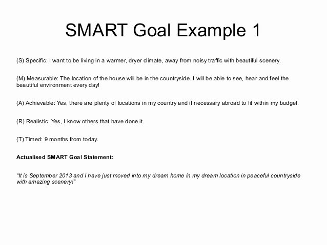 Statement Of Academic Goals New Samples Smart Goals