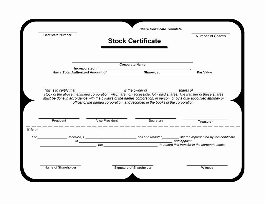 Stock Certificate Template Word Beautiful 40 Free Stock Certificate Templates Word Pdf