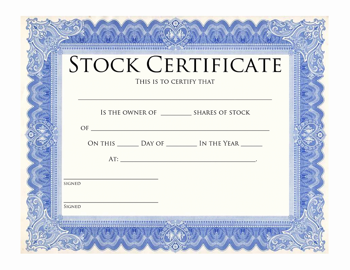 Stock Certificate Template Word Elegant Blank Free Mon Stock Certificate Template Microsoft