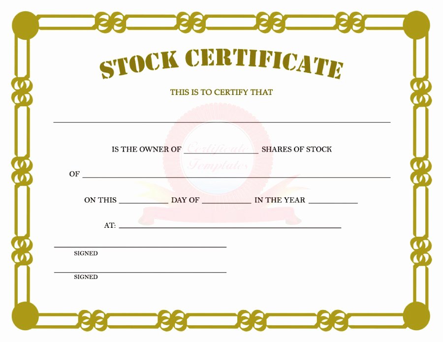 Stock Certificate Template Word Inspirational 40 Free Stock Certificate Templates Word Pdf