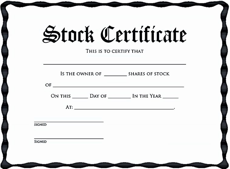 Stock Certificate Template Word Unique Stock Certificate Template Free In Word and Pdf