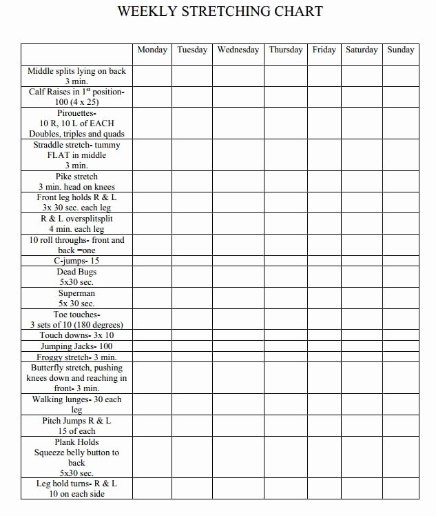 Stretching Charts Free Printable Awesome Super Stretch Classes