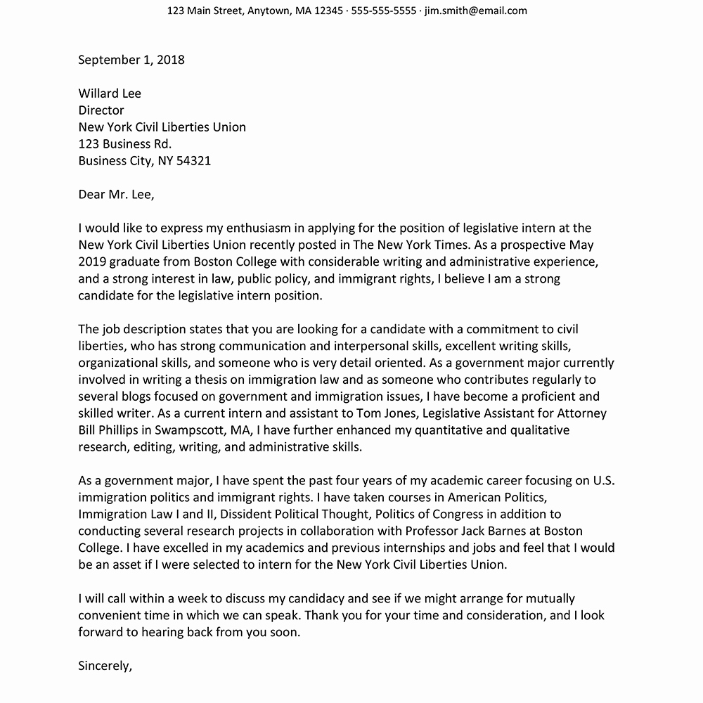 Student Congress Bill Template Unique Sample Cover Letter for Internships In Government