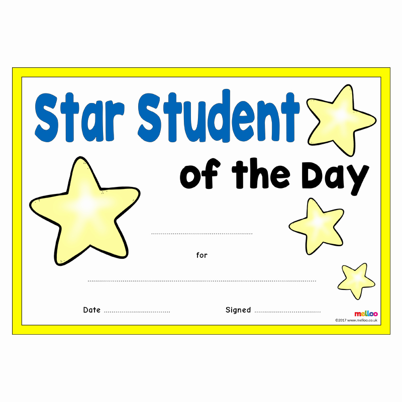  20 Student Of The Day Certificate Dannybarrantes Template