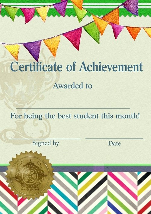 Student Of the Month Award Template Unique Certificate Of Achievement for Being the Best Student This