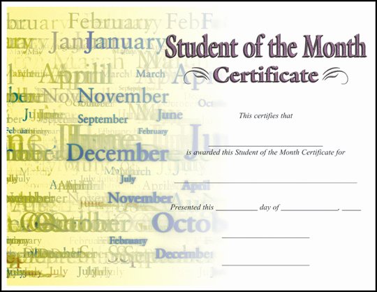 Student Of the Month Certificate Awesome Rising Stars Line Catalog Certificates