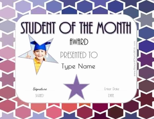 Student Of the Month Certificate Fresh Free Student Of the Month Certificate