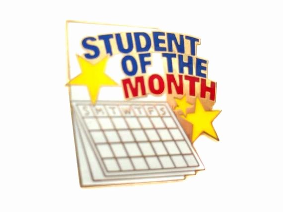 Student Of the Month Certificate Inspirational Student Of the Month Pin Student Recognition Award Reward