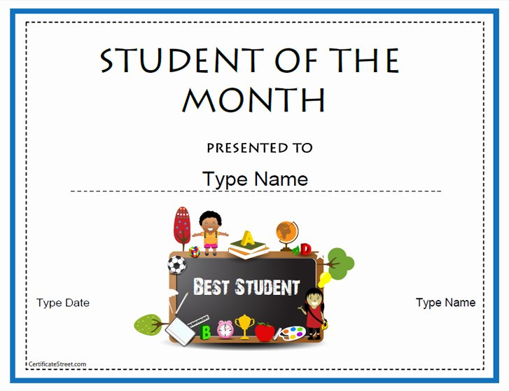 Student Of the Month Certificate Lovely Education Certificates Student Of the Month