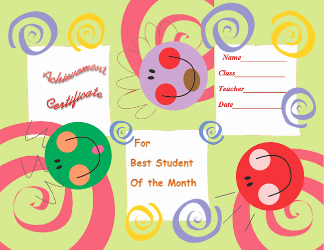 Student Of the Month Certificate Luxury Certificate Of Achievement for Student Of the Month