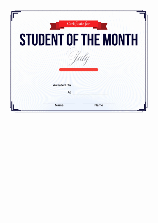 Student Of the Month Certificate Pdf Beautiful top 23 Student the Month Certificate Templates Free to