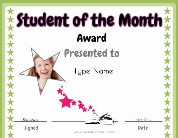 Student Of the Month Certificate Word Luxury Free Student Of the Month Certificate
