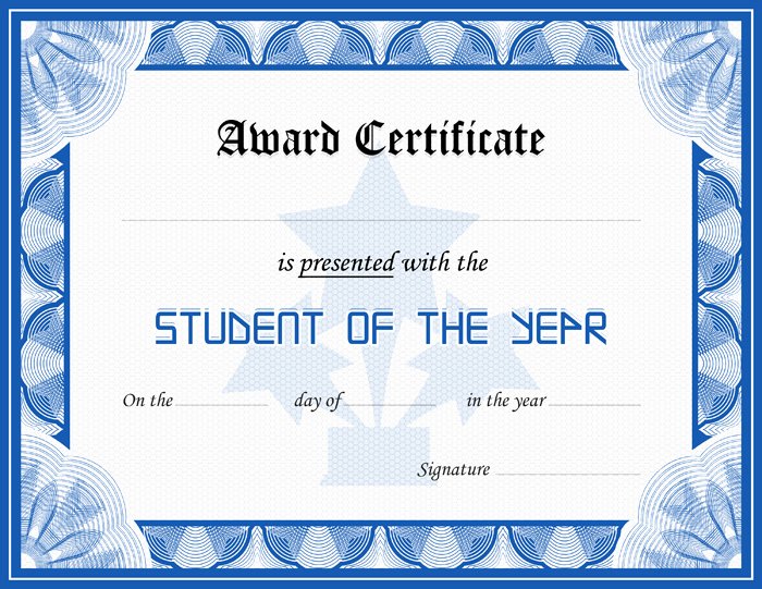 Student Of the Month Certificate Word Unique Student Award Certificate Template