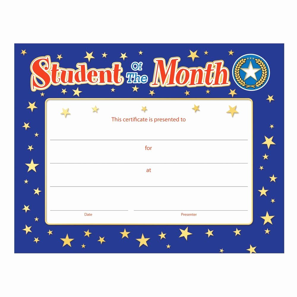 Student Of the Month Certificates Best Of Student the Month Gold Foil Stamped Certificate
