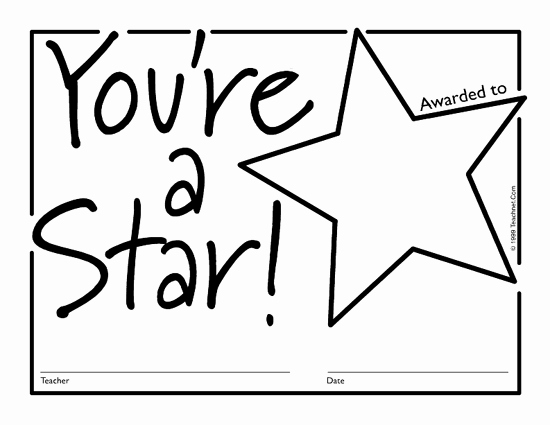 Student Of the Week Certificate Template Inspirational Star Templates Printable Free