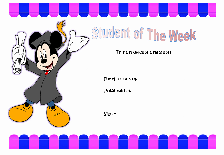 Student Of the Week Certificate Template New Student Of the Week Certificate top 10 Super Star