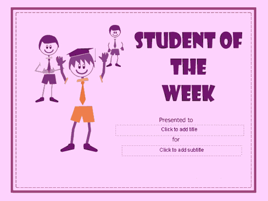 Student Of the Week Template Beautiful Student the Week Certificate Free Certificate
