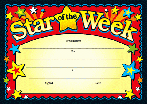 Student Of the Week Template Fresh Certificates Star Of the Week Ft102