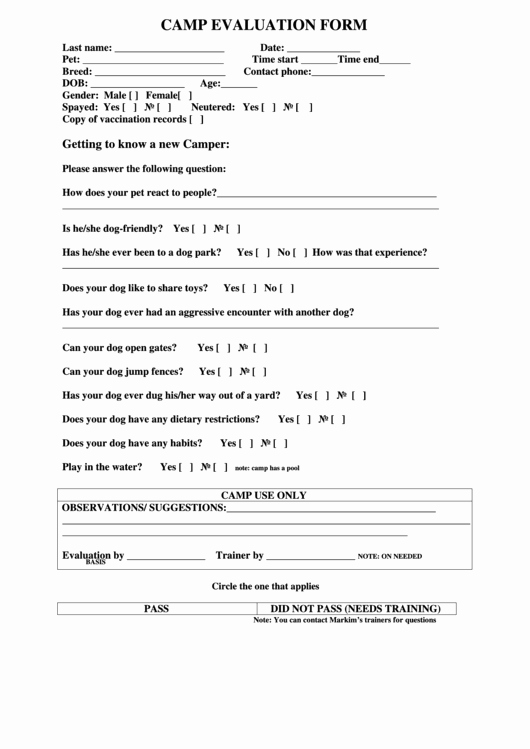 Summer Camp Certificate Template Lovely top 5 Camp Evaluation form Templates Free to In