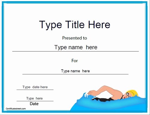 Swimming Certificate Template Free New 34 Best Images About Sports Certificates