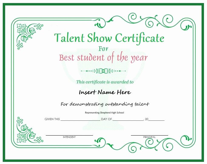 Talent Show Certificate Template Best Of 13 Talent Show Certificate Templates