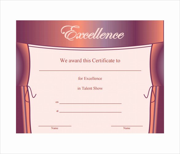 Talent Show Certificate Template Inspirational Printable Talent Show Certificates to Pin On