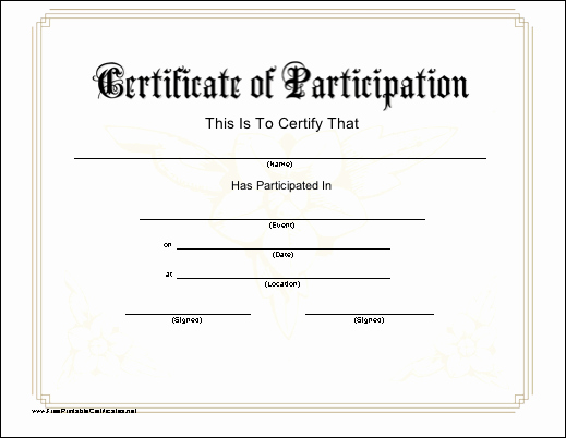 Talent Show Participation Certificates Luxury 12 Certificate Of Participation Templates