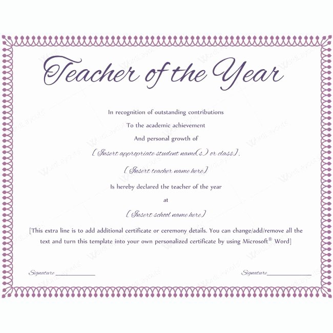 Teacher Of the Year Award Template Beautiful 13 Best Teacher Of the Year Award Certificate Templates