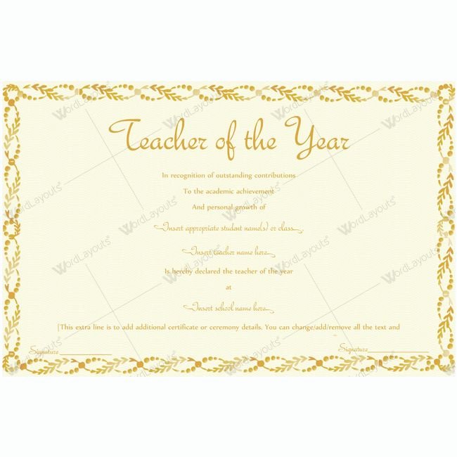 Teacher Of the Year Certificate Elegant 13 Best Teacher Of the Year Award Certificate Templates
