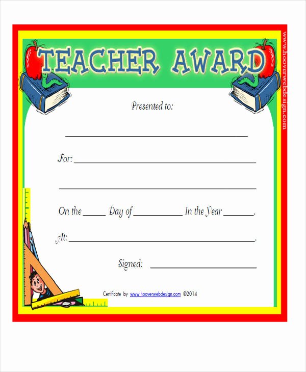 Teacher Of the Year Certificate Printable Beautiful 21 Award Certificates Samples &amp; Templates Word Psd Ai