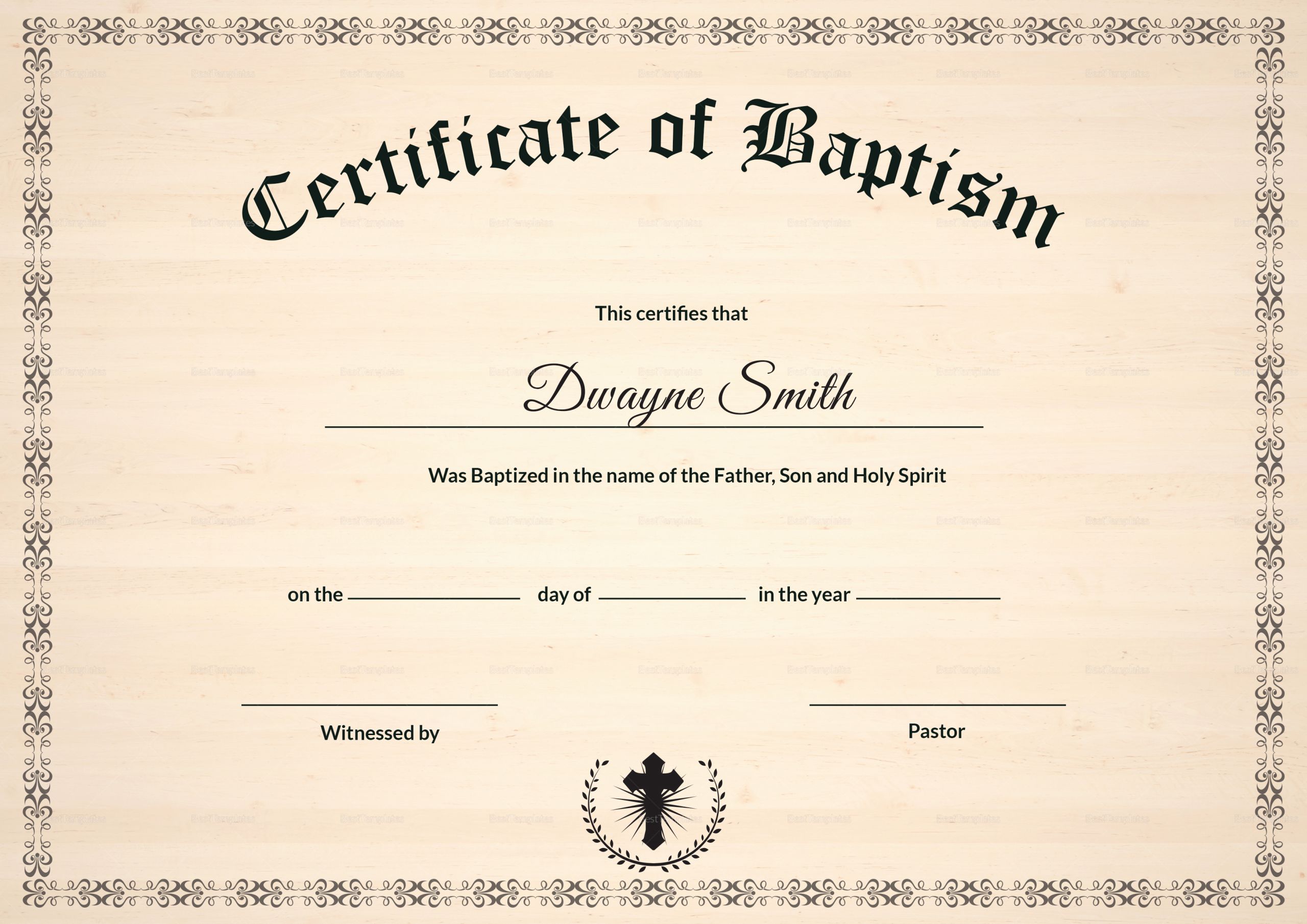 Template for Baptism Certificate New Baptism Certificate Design Template In Psd Word