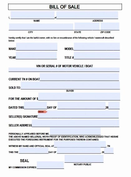 Tennessee Bill Of Sale for Trailer New Free Bradley County Tennessee Bill Of Sale form