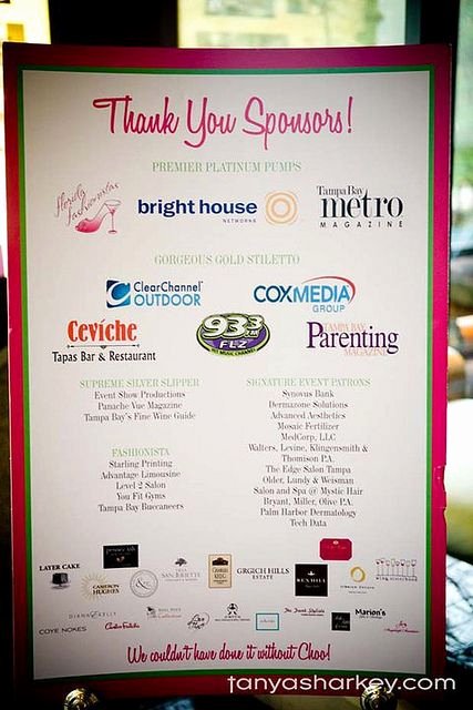 Thank You for Sponsoring event Elegant Tampa Sponsor Thank You Benefit Ideas