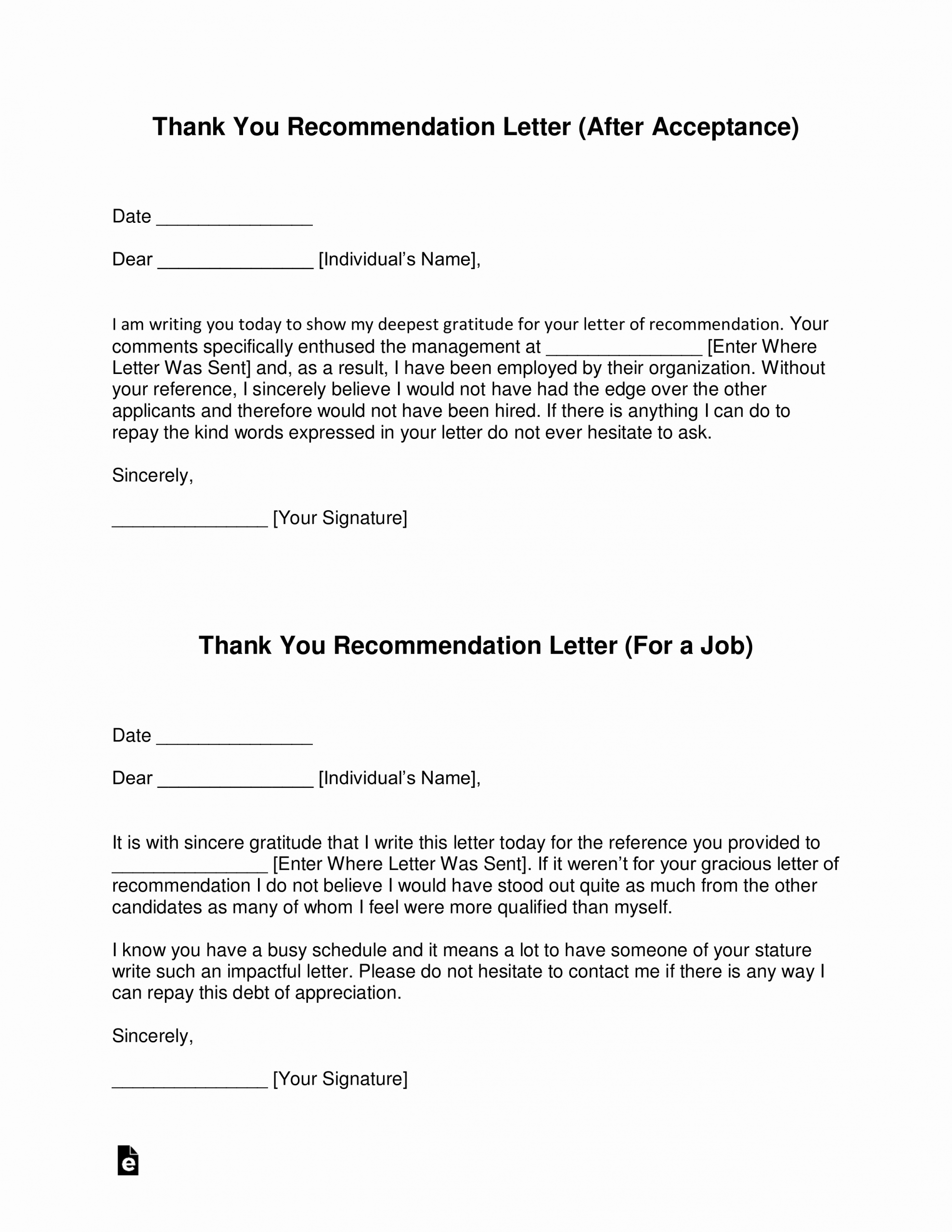 Thank You Letter for Referral Awesome Free Thank You Letter for Re Mendation Template with