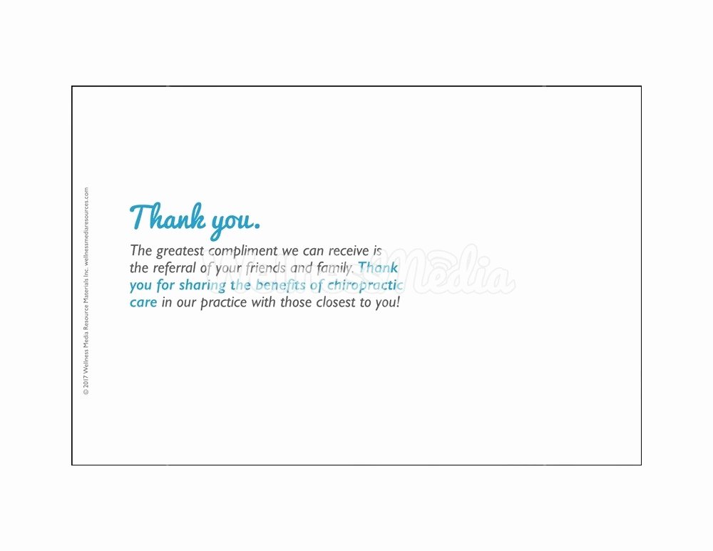 Thank You Letter for Referral Fresh Chiropractic Referral Postcard