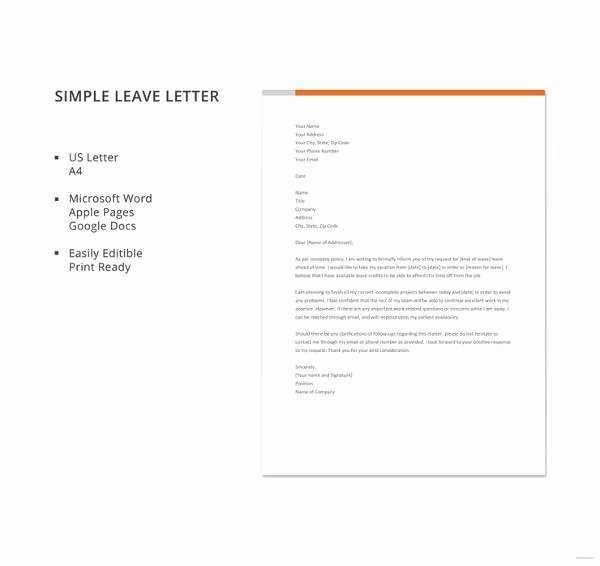 The Request Contains No Certificate Template Information Luxury 42 Leave Letter Samples – Pdf Word Apple Pages