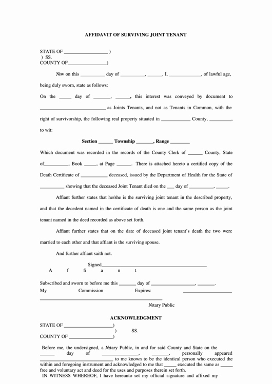 The Requested Certificate Template is Not Supported by This Ca Best Of Fillable Affidavit Surviving Joint Tenant Printable Pdf