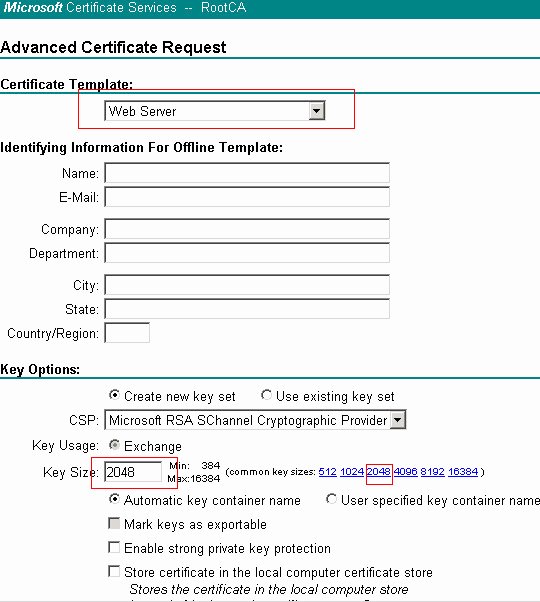 The Requested Certificate Template is Not Supported by This Ca Fresh Juniper Networks [sbr] How to Add A 2048 Bit Certificate