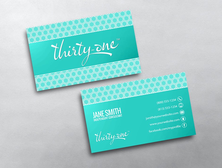 Thirty One Gift Certificate Template Beautiful Thirty E Gifts Business Card 04