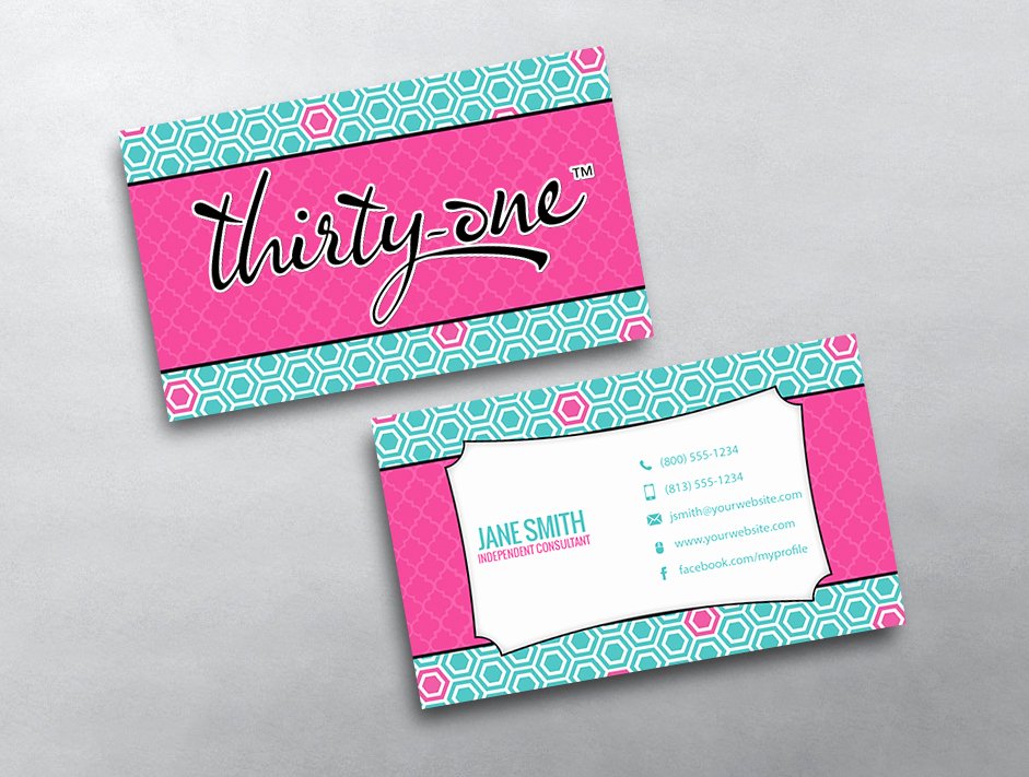 Thirty One Gift Certificate Template Luxury Thirty E Gifts Business Card 08