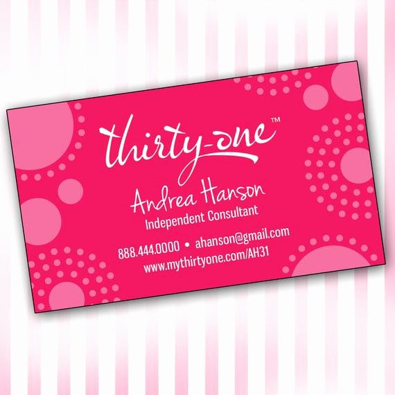 Thirty One Gift Certificate Template Unique Custom Thirty E Business Card Template Pink by Sweetmaggies