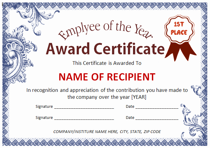 This Certificate is Awarded to New 43 Stunning Certificate and Award Template Word Examples
