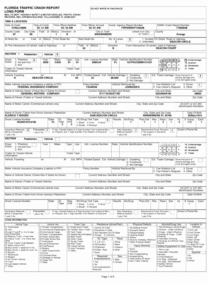 Traffic Accident form Awesome Tiger Woods Accident Report
