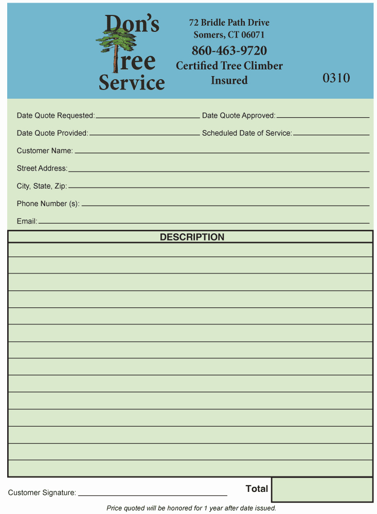 Tree Service Invoice Template Best Of Anything Printeddon S Tree Service Anything Printed